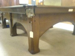 A rare Arts and Crafts oak snooker table - Thumbnail 3