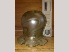 Arts and Crafts, c.1910 Pair of Hand Blown Green Swirl Glass Shades - Thumbnail 4