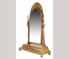 Charles Spooner (style of). A walnut swivel dressing table with shaped jewelery drawers - Thumbnail 1