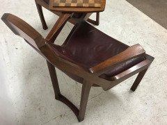 A superbly designed 'Danish style' teak duet seat for lovers of chess - Thumbnail 8