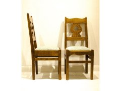 C F A Voysey for Liberty and Co. A rare pair of oak chairs. - Thumbnail 2