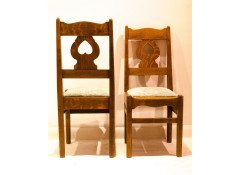 C F A Voysey for Liberty and Co. A rare pair of oak chairs. - Thumbnail 3