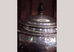 WAS Benson. A rare silver tea pot with wickerwork handle - Thumbnail 6