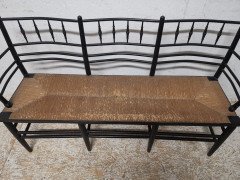 Morris and Co. A rare and exceptional museum quality ebonised Sussex three seat settee - Thumbnail 3
