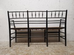 Morris and Co. A rare and exceptional museum quality ebonised Sussex three seat settee - Thumbnail 7