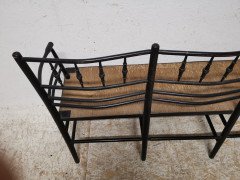 Morris and Co. A rare and exceptional museum quality ebonised Sussex three seat settee - Thumbnail 8