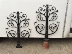 Dr C H Dresser Gothic Revival Iron Door Hinges with Incised Decorative Details - Thumbnail 6