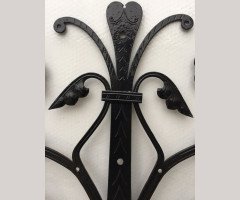 Dr C H Dresser Gothic Revival Iron Door Hinges with Incised Decorative Details - Thumbnail 11