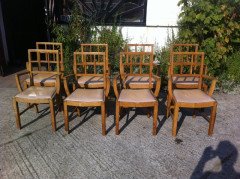 Heals of London. Twelve Lattice back oak armchair - Thumbnail 1