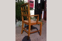 Heals of London. Twelve Lattice back oak armchair - Thumbnail 5