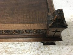 A Gothic Revival walnut wall shelf with carved foliate details - Thumbnail 9