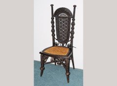 A good quality elaborate late Victorian wicker work conservatory chair - Thumbnail 1