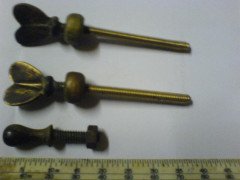 Set of four handles 2 Heart shaped mirror swivels. 2 squashed ball spacers - Thumbnail 6