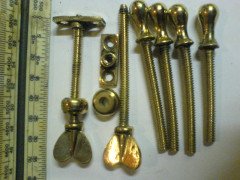 Set of four handles 2 Heart shaped mirror swivels. 2 squashed ball spacers - Thumbnail 8