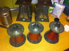 A Good Set of Three Arts and Crafts Hand Hammered Conical Shaped Ceiling Lights - Thumbnail 6