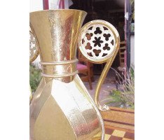 A W N Pugin. A pair of Gothic Revival brass flower vases engraved 'St Mary's Parish' - Thumbnail 6