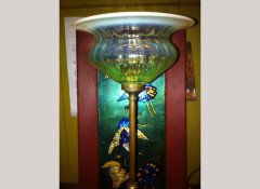 WAS Benson. An Arts and Crafts brass four leg table lamp - Thumbnail 3