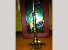 WAS Benson. An Arts and Crafts brass four leg table lamp - Thumbnail 4