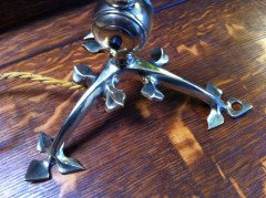 WAS Benson. A rare copper and brass table lamp - Thumbnail 6