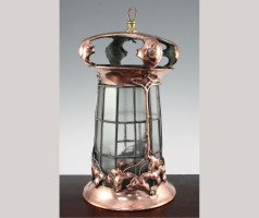 A large Arts Crafts copper lantern - Thumbnail 1