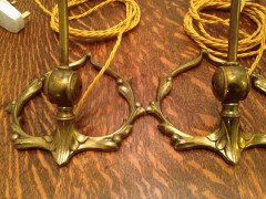WAS Benson. A rare pair of swan shaped table lights with mistletoe leaf and berry bases. - Thumbnail 8