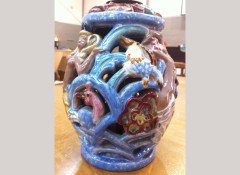 A colourful 1930's pottery lamp - Thumbnail 3