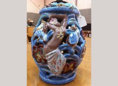 A colourful 1930's pottery lamp - Thumbnail 4
