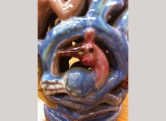 A colourful 1930's pottery lamp - Thumbnail 9