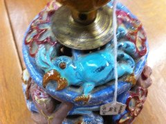 A colourful 1930's pottery lamp - Thumbnail 11
