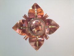 WAS Benson. A rare copper and brass lantern with large reflector in the shape of petals - Thumbnail 6
