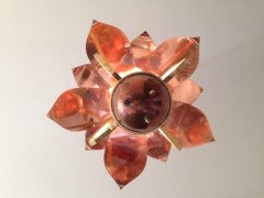 WAS Benson. A rare copper and brass lantern with large reflector in the shape of petals - Thumbnail 7