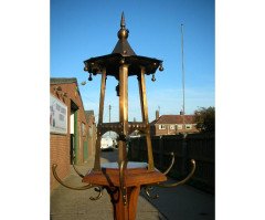 Arthur Simpson. A rare Arts and Crafts hatstand with a copper lantern to the top - Thumbnail 3