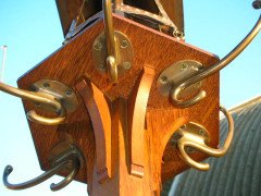 Arthur Simpson. A rare Arts and Crafts hatstand with a copper lantern to the top - Thumbnail 9