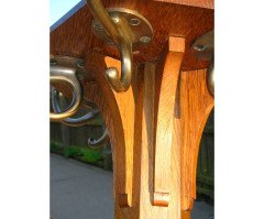 Arthur Simpson. A rare Arts and Crafts hatstand with a copper lantern to the top - Thumbnail 10