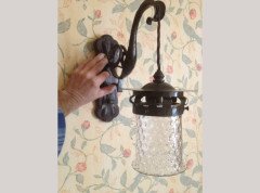 A set of six Arts and Crafts hand made iron wall lights (one shown) - Thumbnail 2
