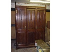 A W N Pugin for J G Crace. An important Gothic Revival oak treble wardrobe of superior quality - Thumbnail 1