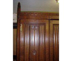 A W N Pugin for J G Crace. An important Gothic Revival oak treble wardrobe of superior quality - Thumbnail 3