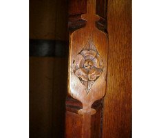 A W N Pugin for J G Crace. An important Gothic Revival oak treble wardrobe of superior quality - Thumbnail 7
