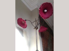 WAS Benson. A rare three branch adjustable standard lamp with extending and inverting shades - Thumbnail 4