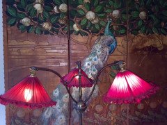 WAS Benson. A rare three branch adjustable standard lamp with extending and inverting shades - Thumbnail 6