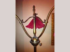 WAS Benson. A rare three branch adjustable standard lamp with extending and inverting shades - Thumbnail 7