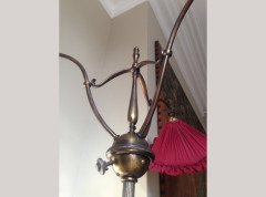 WAS Benson. A rare three branch adjustable standard lamp with extending and inverting shades - Thumbnail 8