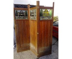 C F A Voysey for Liberty and Co. An iconic Arts and Crafts oak three fold screen Wyburd Studio's - Thumbnail 5