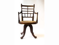 E W Godwin for William Watt. A Jacobean or Old English office swivel armchair - Thumbnail 1