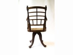 E W Godwin for William Watt. A Jacobean or Old English office swivel armchair - Thumbnail 3