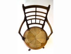 E W Godwin for William Watt. A Jacobean or Old English office swivel armchair - Thumbnail 4