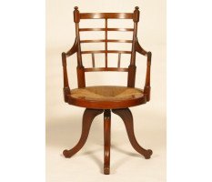 E W Godwin for William Watt. A Jacobean or Old English office swivel armchair - Thumbnail 5