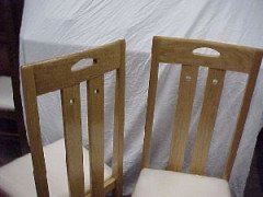 A Pair of Good Quality Reproduction C. R. Mackintosh Ingram Street Tea Room Chairs in Light Stained Oak. - Thumbnail 2