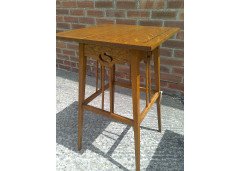 Wylie and Lochhead. A good quality pair of Arts and Crafts oak Inlaid side tables and one other - Thumbnail 4