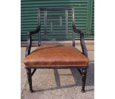 E W Godwin for William Watt. An Anglo-Japanese ebonised arm chair - Thumbnail 1
